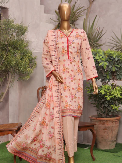 Amara By MTF Digital Printed Lawn Shirt with Chikankari Embroidered Sleeves| Unstitched Suit D01 SKU: AMA01